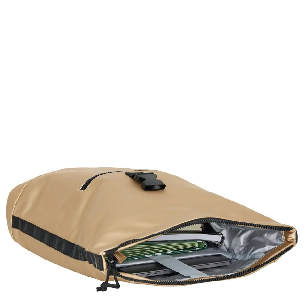 New Rebels Mart New York Metallic Gold 21L Rucksack Rolltop Wasserabweisend Laptop 15.6"
