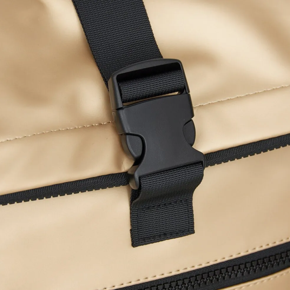 New Rebels Mart New York Metallic Gold 21L Rucksack Rolltop Wasserabweisend Laptop 15.6"