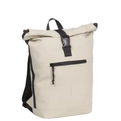 New Rebels Mart New York Beige 21L Rucksack Rolltop Wasserabweisend Laptop 15.6"