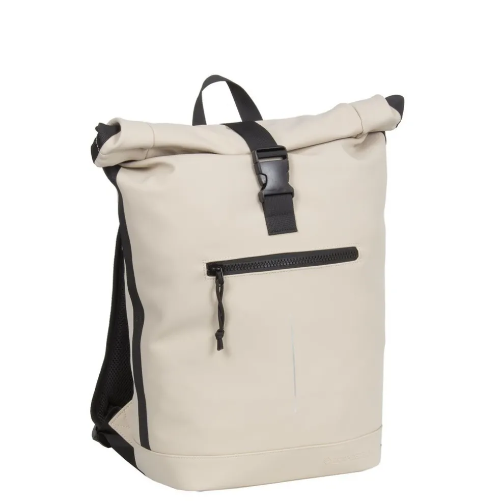 New Rebels Mart New York Beige 21L Rucksack Rolltop Wasserabweisend Laptop 15.6"