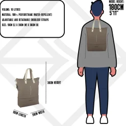 New Rebels Matteo Trenton Taupe 18L Rucksack Shopper Wasserabweisend