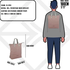 New Rebels Matteo Trenton Altrosa 18L Rucksack Shopper Wasserabweisend