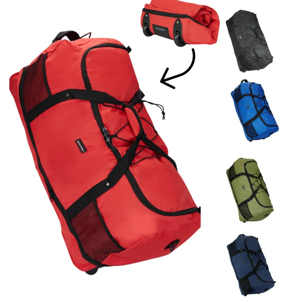 New Rebels Nevada Newark Rot 110L Rollbarer Trolley Reisetasche Wasserabweisend