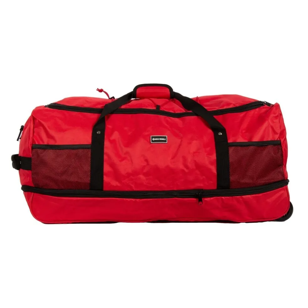 New Rebels Nevada Newark Rot 110L Rollbarer Trolley Reisetasche Wasserabweisend