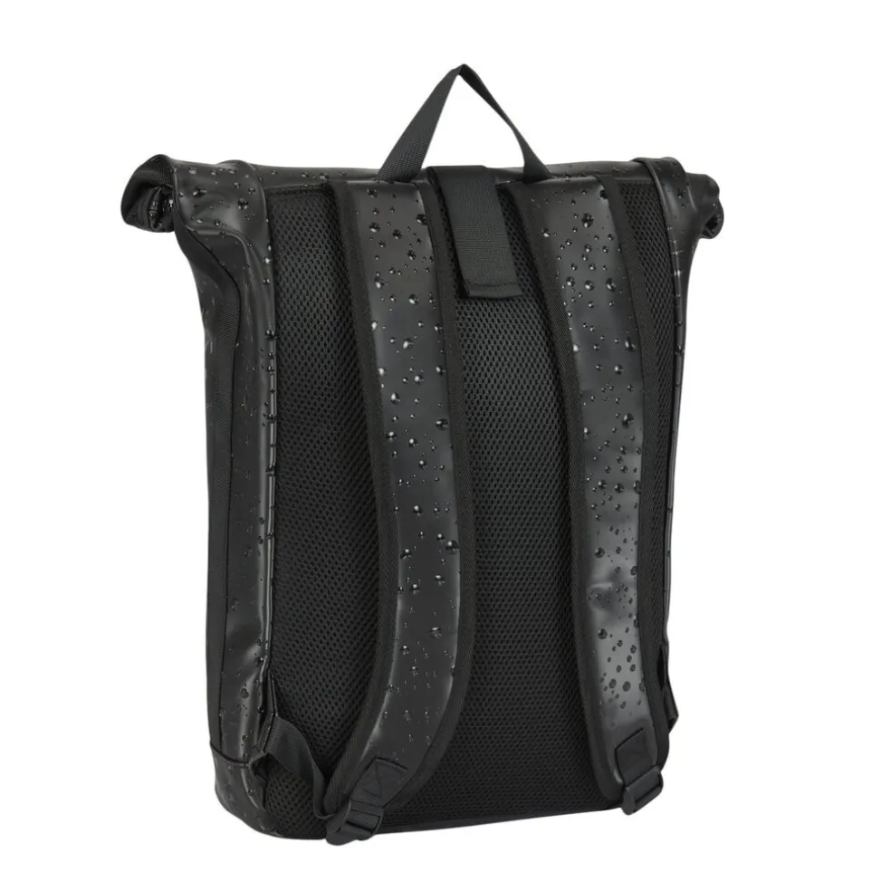 New Rebels New York Droplets Rolltop Rucksack Schwartz – Wasserabweisend – 21 Liter – Laptopfach