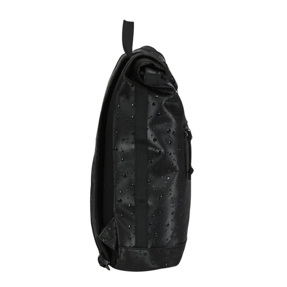 New Rebels New York Droplets Rolltop Rucksack Schwartz – Wasserabweisend – 21 Liter – Laptopfach
