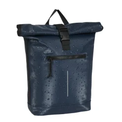 New Rebels New York Droplets Rolltop Rucksack Marineblau Wasserabweisend  21 Liter Laptopfach