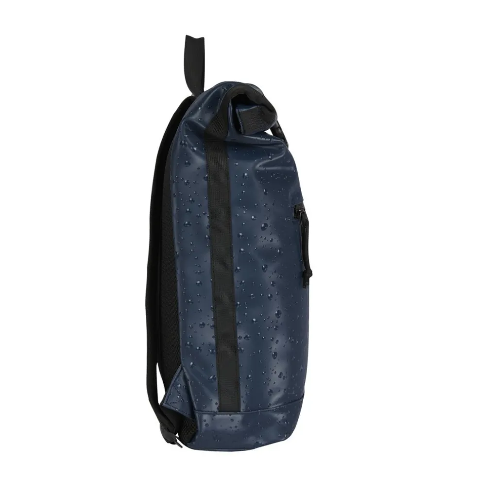 New Rebels New York Droplets Rolltop Rucksack Marineblau Wasserabweisend 21 Liter Laptopfach