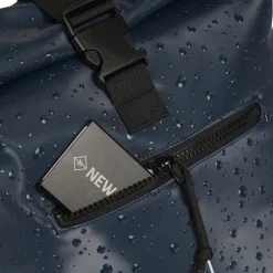 New Rebels New York Droplets Rolltop Rucksack Marineblau Wasserabweisend 21 Liter Laptopfach