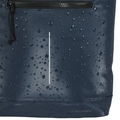 New Rebels New York Droplets Rolltop Rucksack Marineblau Wasserabweisend 21 Liter Laptopfach