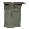 New Rebels New York Ribbi Rolltop Rucksack 17-21 l Schulranzen & Arbeitstasche Rippstoff-Laptop-Rucksack 15,6 Zoll Salbeigrün