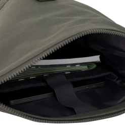 New Rebels New York Ribbi Rolltop Rucksack 17-21 l Schulranzen & Arbeitstasche Rippstoff-Laptop-Rucksack 15,6 Zoll Salbeigrün