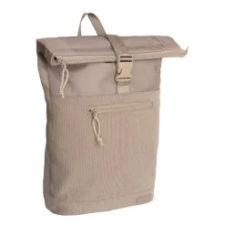 New Rebels New York Ribbi Rolltop Rucksack 17-21 l Schulranzen & Arbeitstasche Rippstoff-Laptop-Rucksack 15,6 Zoll Taupe
