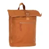 New Rebels New York Ribbi Rolltop Rucksack 17-21 l Schulranzen & Arbeitstasche Rippstoff Laptop-Rucksack 15,6 Zoll, kaffeebraun