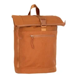New Rebels New York Ribbi Rolltop Rucksack 17-21 l Schulranzen & Arbeitstasche Rippstoff Laptop-Rucksack 15,6 Zoll, kaffeebraun