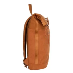New Rebels New York Ribbi Rolltop Rucksack 17-21 l Schulranzen & Arbeitstasche Rippstoff Laptop-Rucksack 15,6 Zoll, kaffeebraun