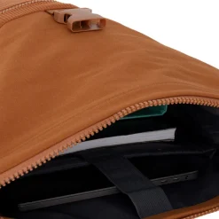 New Rebels New York Ribbi Rolltop Rucksack 17-21 l Schulranzen & Arbeitstasche Rippstoff Laptop-Rucksack 15,6 Zoll, kaffeebraun