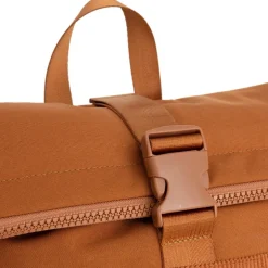 New Rebels New York Ribbi Rolltop Rucksack 17-21 l Schulranzen & Arbeitstasche Rippstoff Laptop-Rucksack 15,6 Zoll, kaffeebraun