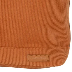New Rebels New York Ribbi Rolltop Rucksack 17-21 l Schulranzen & Arbeitstasche Rippstoff Laptop-Rucksack 15,6 Zoll, kaffeebraun