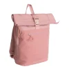 New Rebels New York Ribbi Rolltop Rucksack 17-21 l Schultasche & Arbeitstasche Rippstoff-Laptop-Rucksack 15,6 Zoll Altrosa