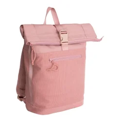 New Rebels New York Ribbi Rolltop Rucksack 17-21 l Schultasche & Arbeitstasche Rippstoff-Laptop-Rucksack 15,6 Zoll Altrosa
