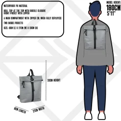 New Rebels Reflect Los Angeles Silber 7L Rolltop Rucksack Wasserabweisend