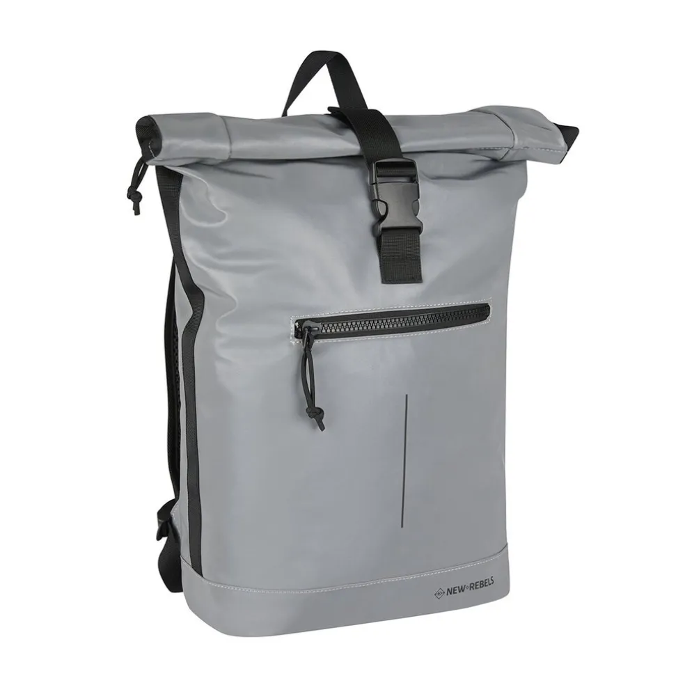 New Rebels Reflect New York Silber 21L Rolltop Rucksack Wasserabweisend Laptop 15.6"