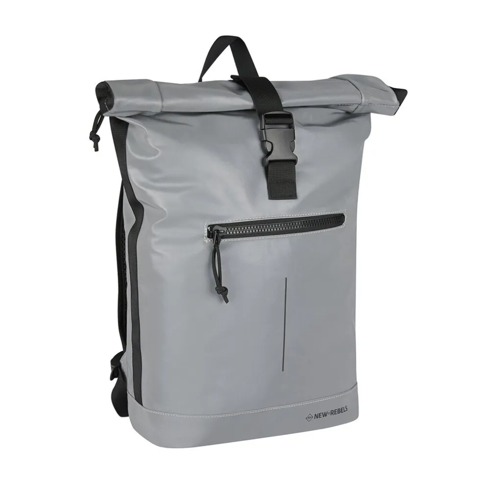 New Rebels Reflect New York Silber 21L Rolltop Rucksack Wasserabweisend Laptop 15.6"