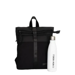 New Rebels Ribbi Los Angeles Rolltop Rucksack Mini Schwarz – 13 l
