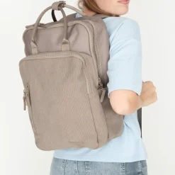 New Rebels Ribbi Milwaukee – Laptoptasche Schultasche Arbeitstasche 15,6 Zoll Laptopfach Rucksack Rib Fabric 18L Taupe