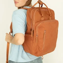 New Rebels Ribbi Milwaukee – Laptoptasche Schultasche Arbeitstasche 15,6 Zoll Laptopfach Rucksack Rib Fabric 18L Coffee Brown