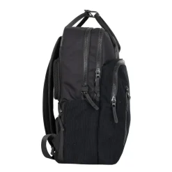 New Rebels Ribbi Milwaukee – Laptoptasche Schulrucksack Arbeitstasche 15,6 Zoll Laptopfach Rippstoff 18L Schwarz