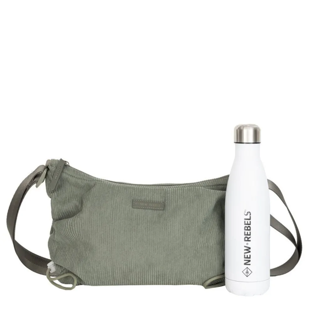 New Rebels Ribbi Rose Umhängetasche 6,1 l Rippstoff Polyester – Bequeme Crossbody-Tasche für den Alltag – Salbeigrün