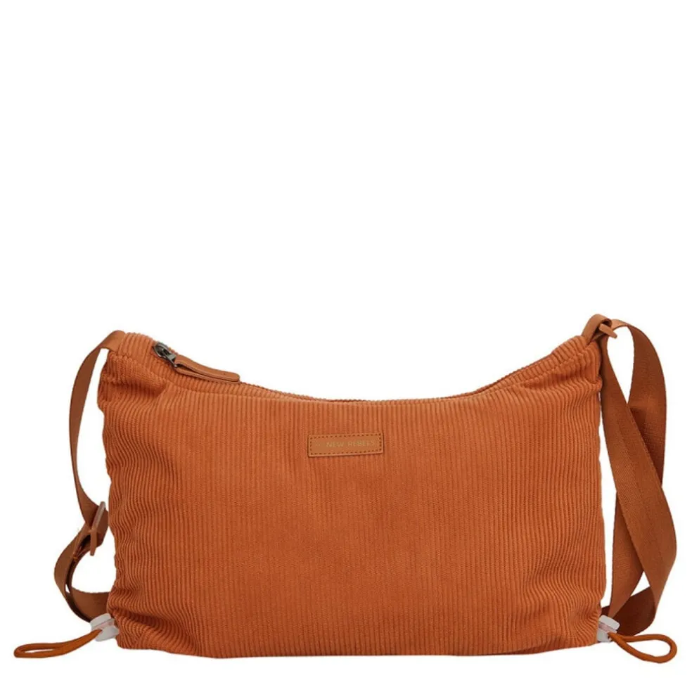 New Rebels Ribbi Rose Umhängetasche 6,1 l Rippstoff Polyester – Bequeme Crossbody-Tasche für den Alltag – Coffee Brown