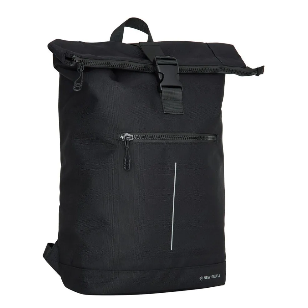 New Rebels Valor New York Schwarz 21L Rucksack Rolltop Wasserabweisend Laptop 15,6“