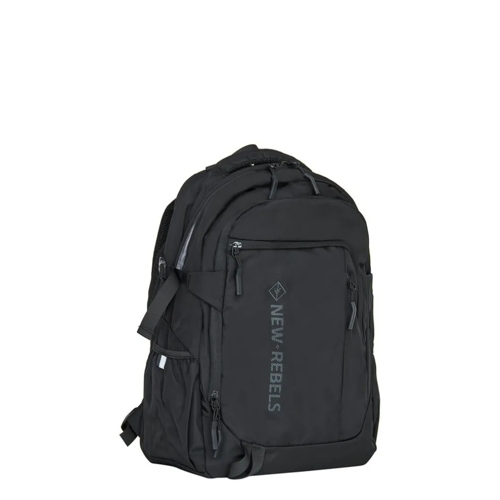 New Rebels Vince Baldwin Schwarz 33L Rucksack Wasserabweisend Laptop 15.6"