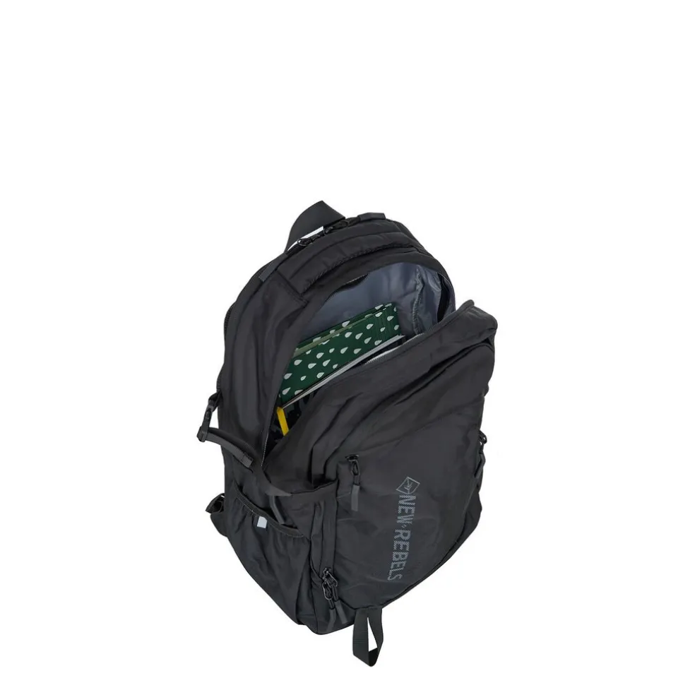 New Rebels Vince Baldwin Schwarz 33L Rucksack Wasserabweisend Laptop 15.6"