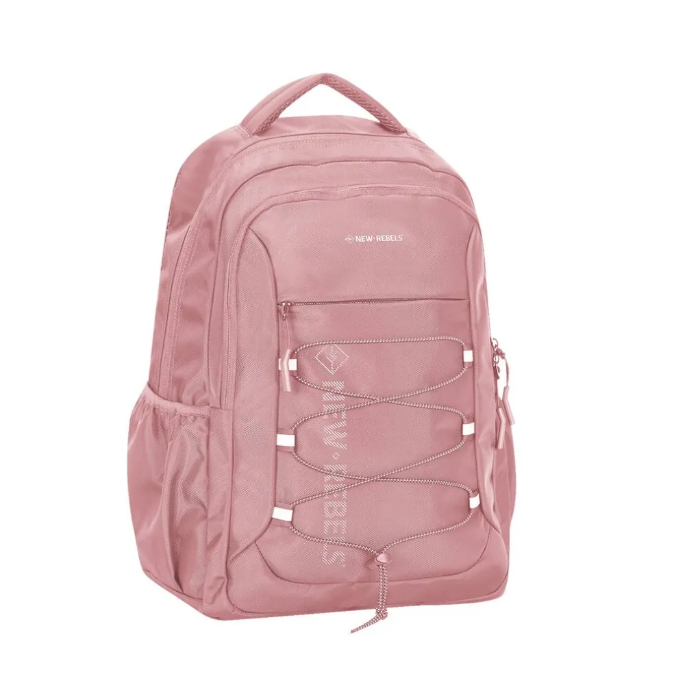 New Rebels Vince Leander Rosa 27L Rucksack Wasserabweisend Laptop 14"