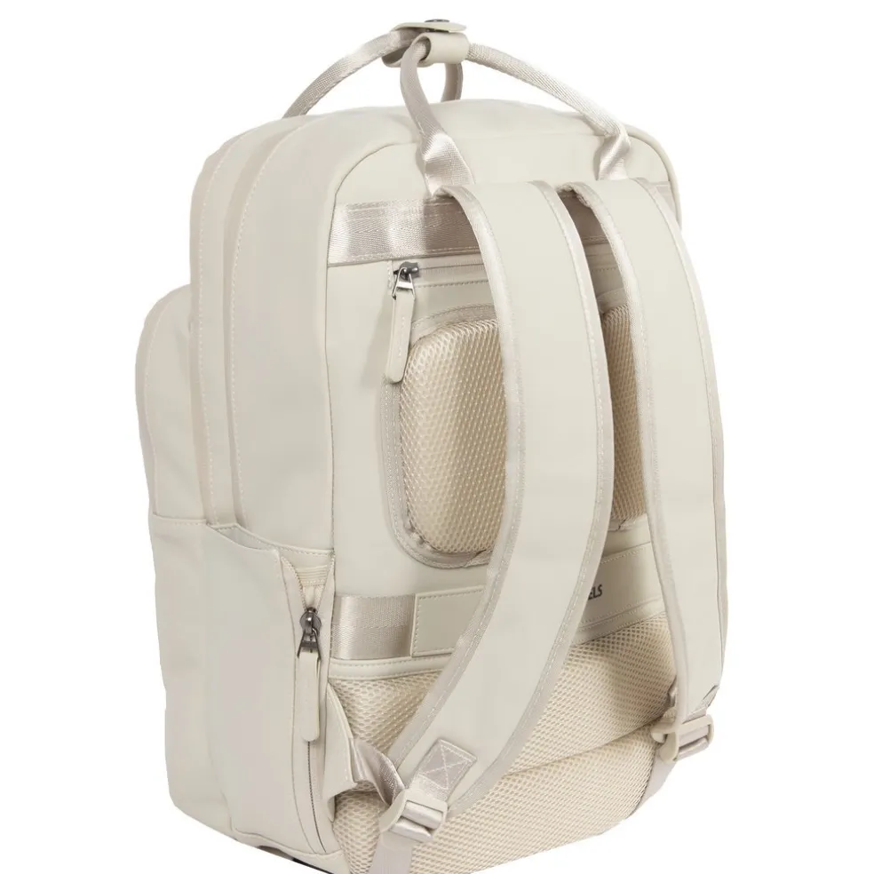 New Rebels William Milwaukee 18 L Laptop-Rucksack – Wasserabweisendes PU für 15,6″ Laptop – Beige