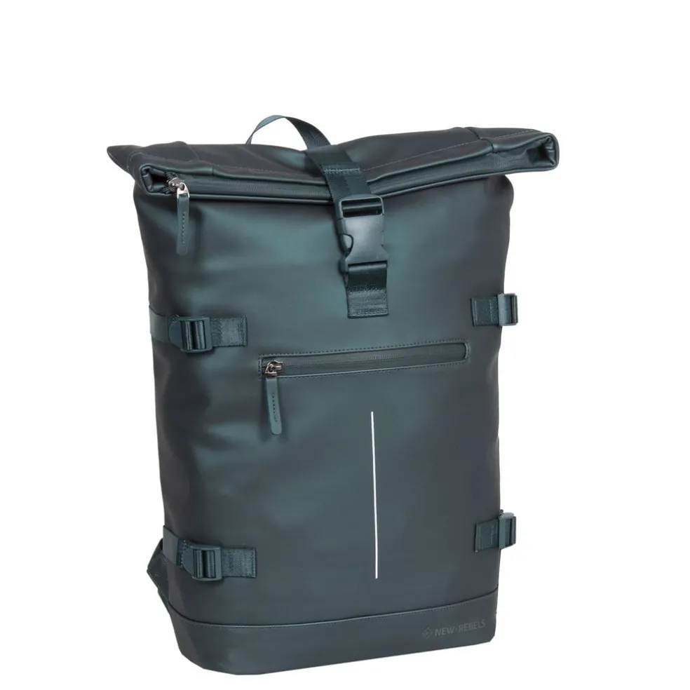 New Rebels William Riverside Metallic Grün 19L Rucksack Wasserabweisend Laptop15.6"