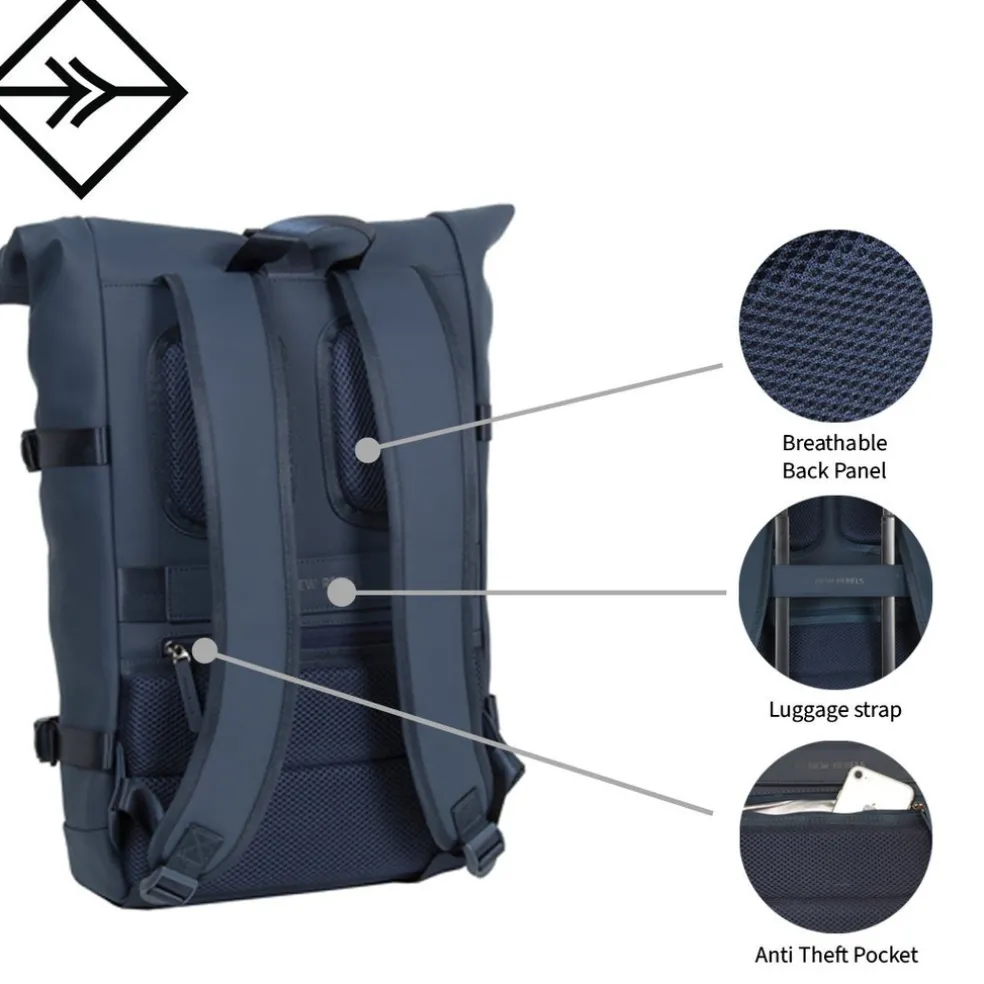 New Rebels William Riverside Schwarz 19L Rucksack Wasserabweisend Laptop15.6"