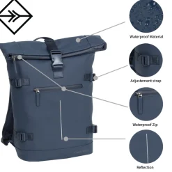 New Rebels William Riverside Cognac 19L Rucksack Wasserabweisend Laptop15.6