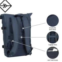 New Rebels William Riverside Cognac 19L Rucksack Wasserabweisend Laptop15.6